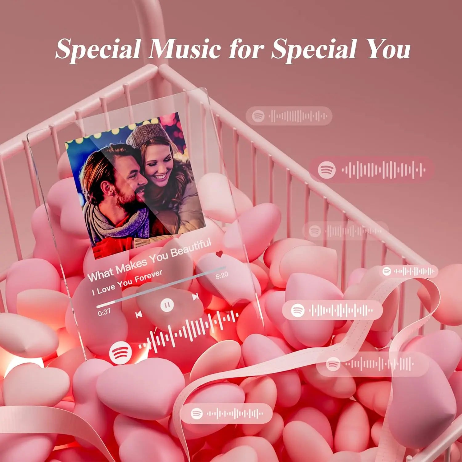 Personalized Spotify Lamp with Photo and Music - Trophy Gift, Romantic Couple, Family, Friends, Bedroom, Living Room Decoration