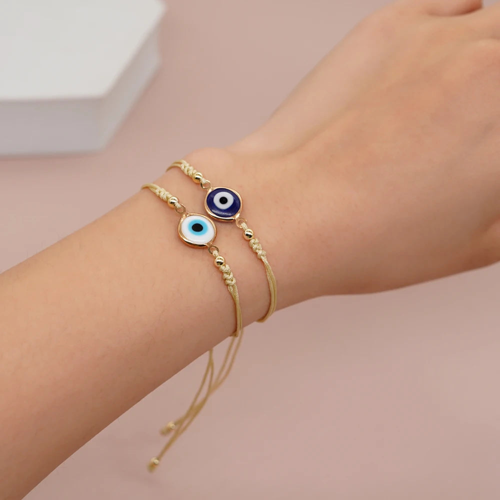 Go2Boho Eye Adjustable Bracelets Friendship Handmade Bracelet Summer Beach party Jewelry Gifts Girls Boho