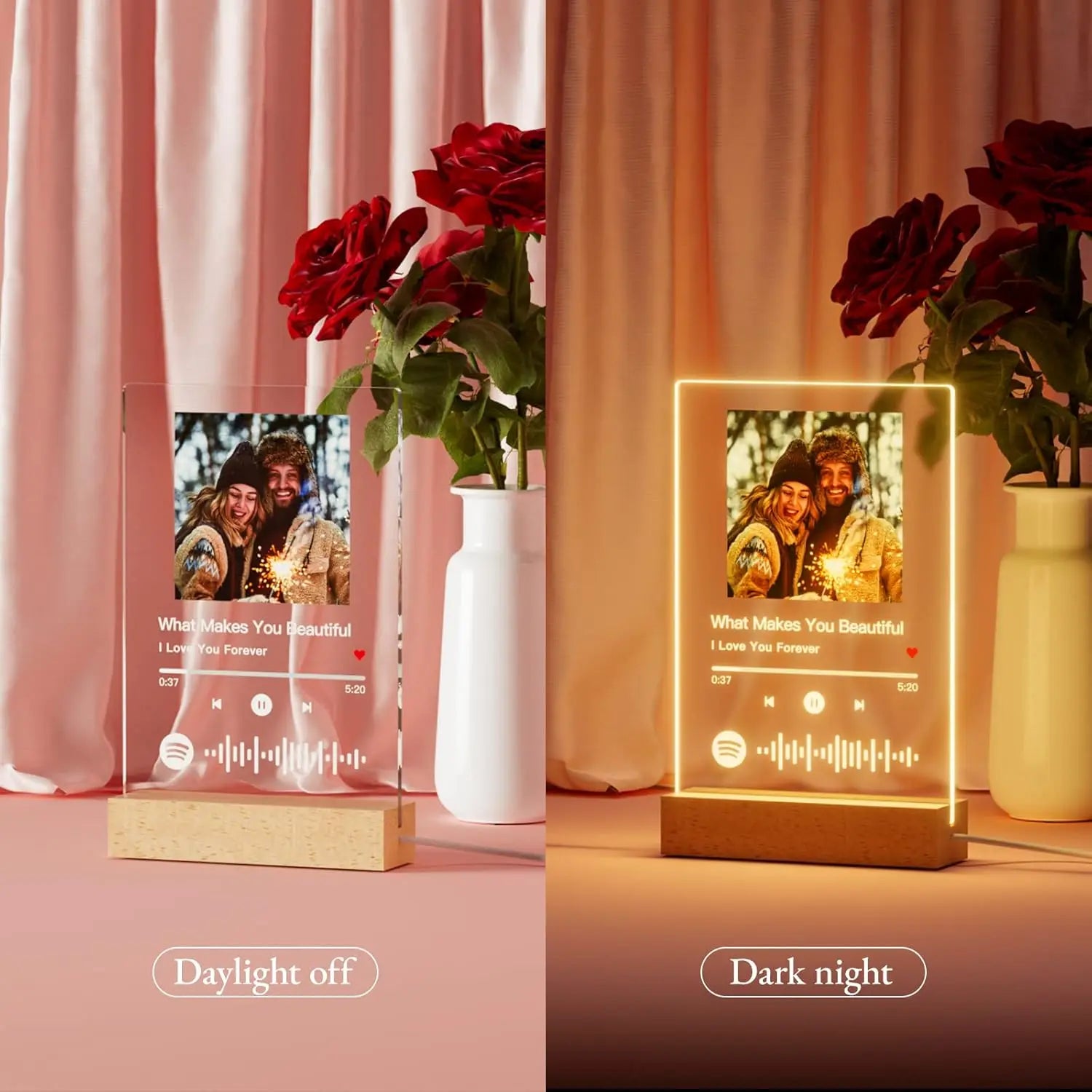 Personalized Spotify Lamp with Photo and Music - Trophy Gift, Romantic Couple, Family, Friends, Bedroom, Living Room Decoration