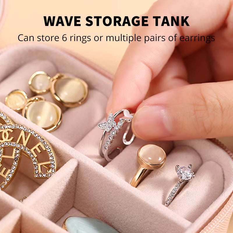 Mini Portable Leather Jewelry Box