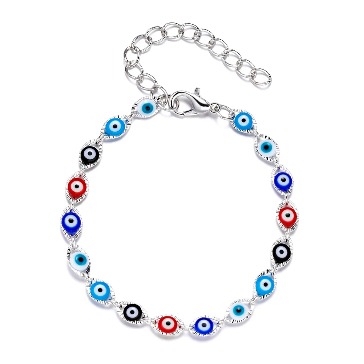 Simple Design Turkish Evil Eye Charm Bracelet for Women Boho Lucky Gold Color Copper Chain Adjustable Bracelet Summer Jewelry